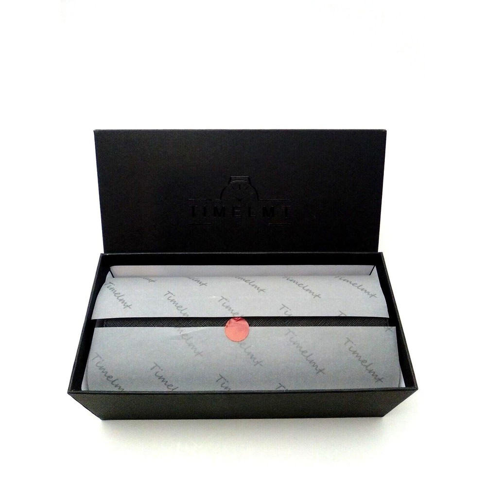 Timelmt Vegan Black Leather Snap Close 3 Watch Traveling Case Soft Velvet Inside - Picture 3 of 9